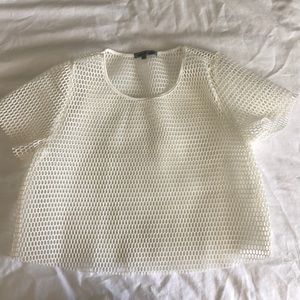 White Mesh Crop Top